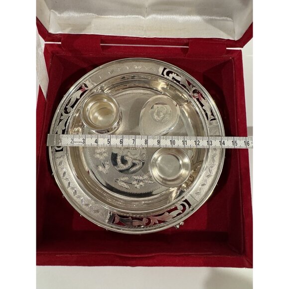 Pooja Puja Thali Set 900 Silver In Box - Picture 11 of 11